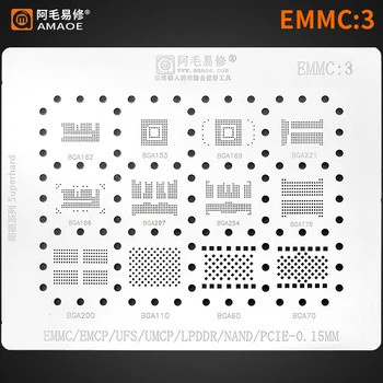 Трафарет для Реболлинга BGA с Прямым Нагревом Для EMMC EMCP UFS DDR NAND BGA221 BGA153 BGA254 BGA162 BGA186 BGA132 BGA152 BGA96