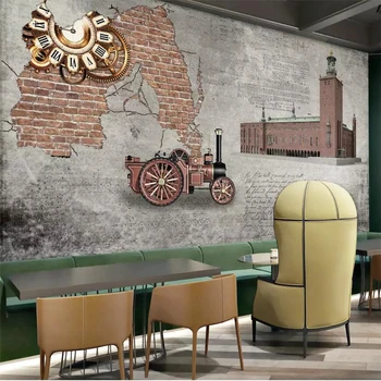 wellyu Industrial revolution tooling ретро фоновая стена на заказ большая фреска зеленые обои papel de parede quarto