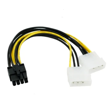 8-контактный кабель-адаптер для двойной 4-контактной видеокарты 18 см Y-образный 8-контактный кабель PCI Express для двойной 4-контактной видеокарты Molex шнур питания