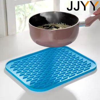 JJYY Противоскользящий теплоизоляционный коврик для стола, нескользящий коврик для кастрюли, утолщенный водонепроницаемый коврик для подставки для чаши, случайный цвет