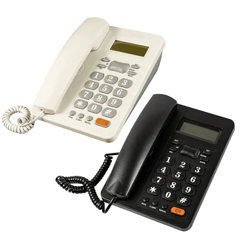 1 шт. Проводной стационарный телефон с функцией идентификации вызывающего абонента для офиса (белый)