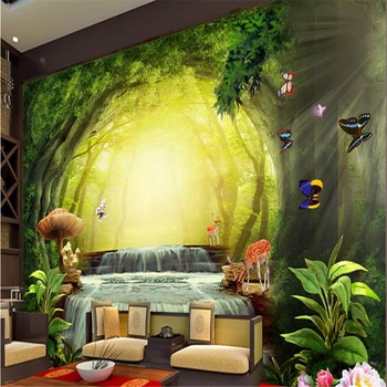 бэйбехан Пользовательские фото фон настенная роспись стены телевизора в гостиной 3D красивые обои на фоне леса мечты