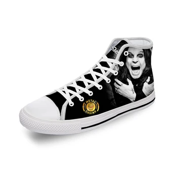Рок-певец Осборн Оззи Хэви-метал, белая ткань с 3D принтом, парусиновая обувь с высоким берцем, мужские и женские легкие дышащие кроссовки