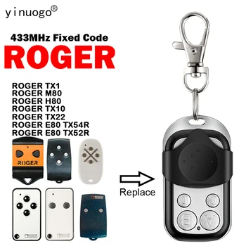 Для ROGER E80 TX52R TX54R TX1 M80 H80 TX10 TX22 Пульт Дистанционного Управления Гаражными Воротами 433,92 МГц С Фиксированным Кодом Клонирования ROGER Remote Control