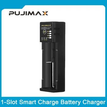 PUJIMAX 1-Слот Smart 18650 Charge Аккумулятор С Зарядным Кабелем Для 18650 26650 21700 18350 3,7 В 4,2 В Литий-ионный Аккумулятор Перезаряжаемый