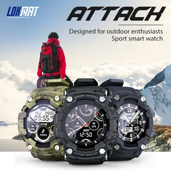 LOKMAT ATTACK Спорт на открытом воздухе, умные часы, подсчет шагов, Пульсометр сна, кровяное давление, Bluetooth, управление музыкой, съемкой.