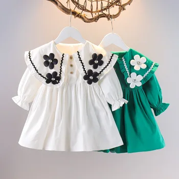 Весенне-Осенняя Юбка С длинными рукавами, Детская одежда, Детское платье, Юбка для девочек, Платье принцессы в Корейском стиле для младенцев