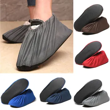 5 пар утолщенных многоразовых бахил Нескользящие бахилы для женщин и мужчин, моющаяся домашняя обувь, защитный чехол для пыли