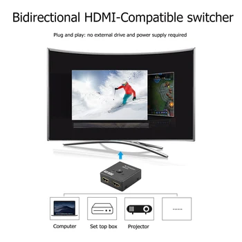 2 в 1 из HDMI-совместимого переключателя Разветвитель 4K HD переключатель HDMI-совместимый адаптер для компьютеров Ноутбуки HDTV Мониторы Проекторы