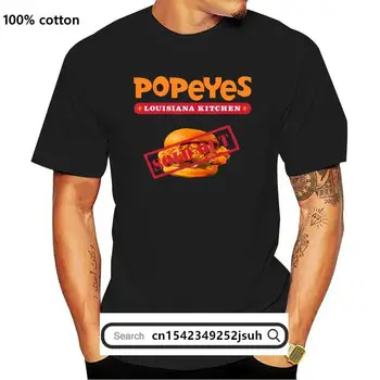Распродана новая мужская футболка быстрого питания Popeyes Fried Chicken Sandwich Red (1)