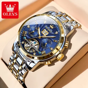 OLEVS Модные мужские часы для отдыха, мужские автоматические механические часы, лучший бренд, роскошные деловые часы Reloj Mecanico Hombres