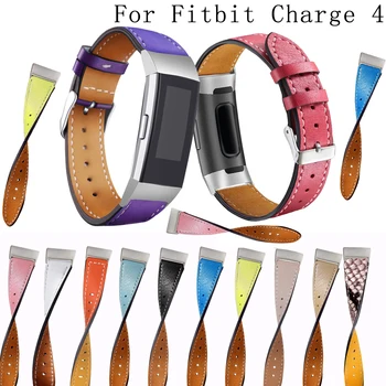Сменные Кожаные Ремешки Fitbit Charge 4 Bands, Сменные Ремешки для спортивных Фитнес-часов С Корпусом из Нержавеющей стали для Charge 4