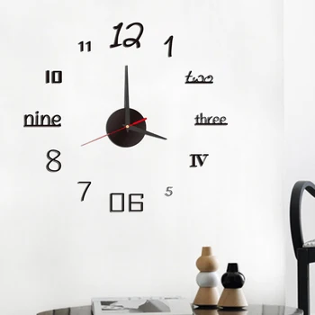 3D акриловые стикер стены DIY часы моды настенные наклейки немые молчат часы для дома гостиной офиса декор стены спальня декор