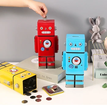 Милый робот-копилка для монет Мультяшный денежный ящик для экономии наличных для детей, взрослых, мальчиков, девочек Прямая доставка
