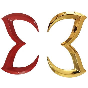 2 Шт Evil M Логотип, Эмблема, значок, наклейка для кузова автомобиля Mazda, Наклейка на задний багажник, наклейка, Паспортная табличка, Декор, красный и золотой