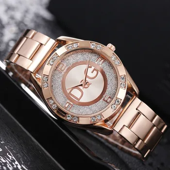 Роскошные брендовые женские часы Модные Женские кварцевые часы из нержавеющей стали со стразами, женские наручные часы Reloj Mujer