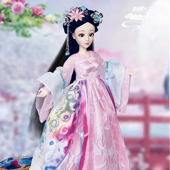 Комплект одежды для древних китайских кукол, персонажи китайской драмы, женские куклы 1/6 с аксессуарами для головных уборов, игрушки для одевания своими руками для девочки