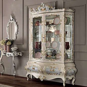 Винный шкаф с двойными дверцами в европейском стиле, массив дерева, французское стекло, шкаф для хранения, высококачественный декоративный шкаф, витрина cu