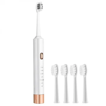 Электрическая зубная щетка, перезаряжаемая через USB, 6-режимная зубная щетка для взрослых с интеллектуальным таймером, средство для чистки с быстрой зарядкой