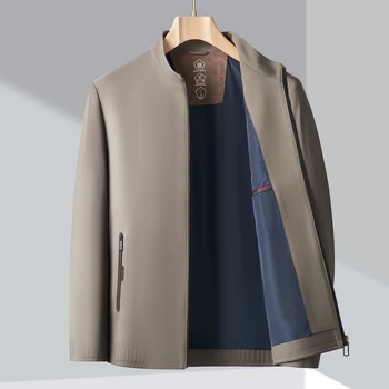 Мужская куртка высшего качества на весну и осень 2023, новая мода, воротник-стойка, Элегантная Повседневная одежда, Классические Роскошные парки, Брендовая верхняя одежда и пальто