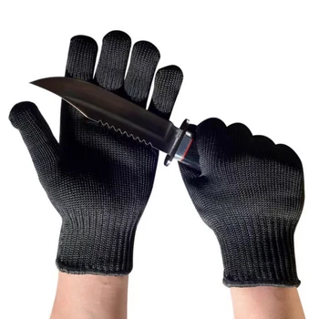 1 пара защитных перчаток из проволоки из нержавеющей стали 5-го уровня, защищающих от порезов, дышащих рабочих перчаток