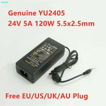 Подлинный YU2405 24V 5A 120W 5.5x2.5mm YU5024 Адаптер Питания Переменного Тока Для Светодиодной Ленты Светодиодная Лампа Освещения Ноутбука Монитор Источник Питания Зарядное Устройство