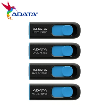 100% Оригинальный USB-накопитель ADATA UV128 32GB 64GB 128GB 256GB Высокоскоростной Флешки USB 3.2 U Stick USB Memory Stick