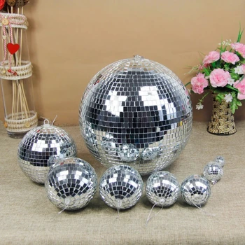 Зеркальный диско-шар, красочный эффект освещения сцены, 8-дюймовый 20-сантиметровый диско-зеркальный шар с блестками, Легкий Серебристый декор для рождественской вечеринки