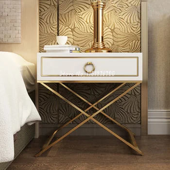 Современный минималистичный прикроватный столик в скандинавском стиле, простой шкаф, письменный стол для спальни, Металлическая Многофункциональная мебель Gabinete для хранения вещей