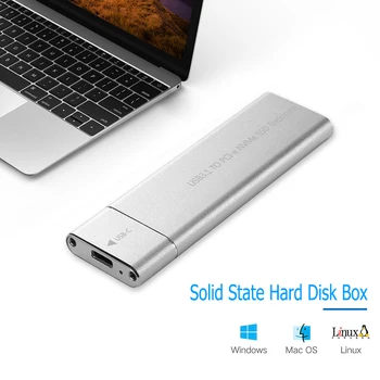 M.2 NVME SSD Корпус Внешний M2 NVMe Case M2 USB 3.1 Type C Адаптер 10 Гбит/с M Key HD Storage Box для Портативных ПК Mac с Windows