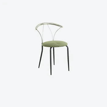 Современный простой обеденный стул для гостиной, новый китайский небольшой бытовой стул для макияжа с металлической спинкой