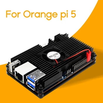 для Orange Pi 5 Отвод тепла металлическим корпусом для вентилятора охлаждения корпуса для материнской платы Pi 5 Крышка из сплава F19E