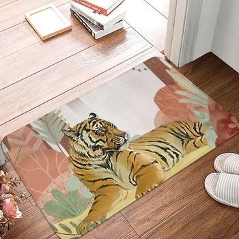Коврик для ванной комнаты Tiger, Спокойный Бенгальский коврик, Фланелевый ковер, Уличный коврик, Домашний декор