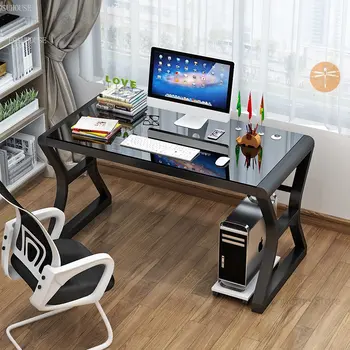 Настольные компьютерные столы с клавиатурой, Офисная мебель, Игровые офисные столы с выдвижным ящиком, столы из закаленного стекла для дома, Компьютерный стол