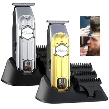 Цельнометаллическая мужская профессиональная машинка для стрижки волос, электрический перезаряжаемый триммер для волос, электрическая машинка для стрижки волос, Растушевка