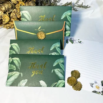 20 шт./лот, Зеленый конверт с благодарностью, высококачественные принадлежности для малого бизнеса, открытки, конверты для приглашений на свадьбу, канцелярские принадлежности
