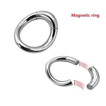 Магнитный замок для связывания пениса петушиное кольцо Тяжелый мужской металлический шар Растяжитель для мошонки Задержка эякуляции БДСМ секс-игрушки для мужчин