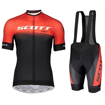 Комплект из джерси SCOTT Cycling с коротким рукавом, велосипедный костюм, летняя одежда для шоссейных гонок Pro Team, дышащий велосипедный костюм MTB, нагрудник для велоспорта,