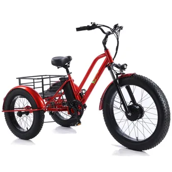 Электрический трехколесный велосипед для взрослых со Съемной батареей большого радиуса действия 48V 500W 20