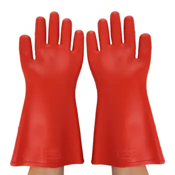 Перчатки с резиновой изоляцией, защищающие от высокого напряжения 12 КВ, Водонепроницаемые защитные электрические перчатки, силовые перчатки, защищающие от электричества,