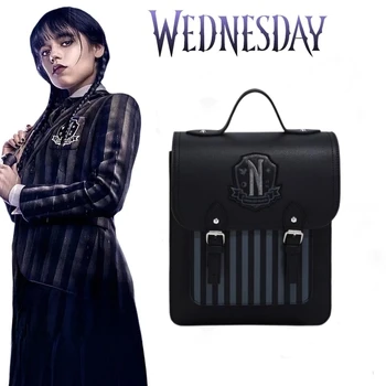 Среда Рюкзак для косплея, студенческие ретро-сумки, сумка для колледжа Wednesday Addams, готические школьные сумки, аксессуары для ролевых игр для вечеринок