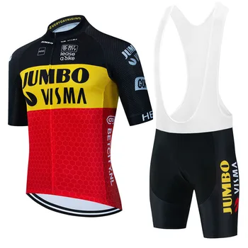 Новая Велосипедная Майка Team Jumbo Visma 2023 Set France Tour Велосипедная Одежда Мужская Летняя Дорожная Велосипедная Рубашка Костюм Велосипедный нагрудник Шорты MTB