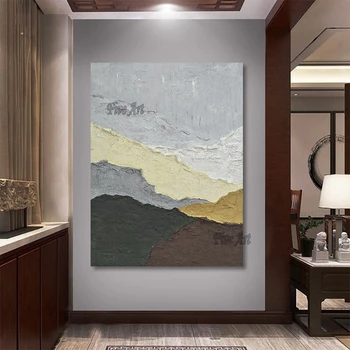 Современный мастихин без рамы, абстрактная картина маслом ручной работы, большая настенная картина в гостиной, экспонат для украшения дома