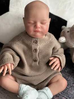 NPK 19-дюймовая новорожденная кукла Reborn Sleeping Мягкое тело, реалистичная 3D кожа с видимыми венами, высококачественная кукла ручной работы
