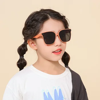 2023 Квадратные детские солнцезащитные очки для милых мальчиков и девочек 3-12 лет, солнцезащитные очки с защитой от отражения, детские очки с защитой от uv400
