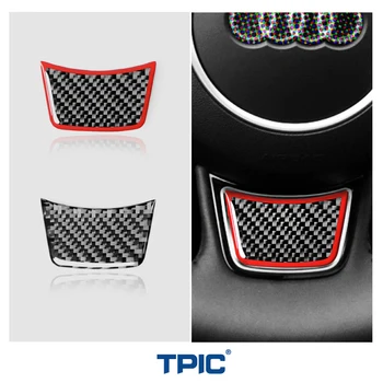 Наклейка на рулевое колесо автомобиля с отделкой 3D из углеродного волокна для Audi A4 A5 2009-2016 Аксессуары для украшения текстур интерьера Наклейкой