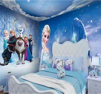 3D ТВ-фон, настенная роспись в синей тематике спальни, 5D/ 8D детская комната, самоклеящиеся обои на заказ, мультяшное настенное покрытие