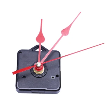 Запасные части для ремонта настенных часов с маятниковым механизмом, кварцевый часовой механизм со стрелками и комплектом фурнитуры (черный + красный)