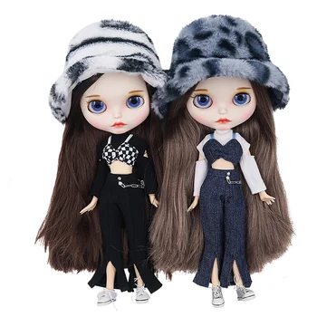 Наряды для кукол Blythe Стильный и современный комплект включает шляпу подарок для девочки