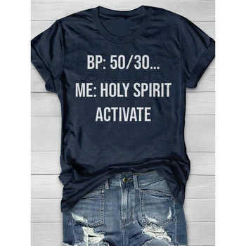 Женская футболка с круглым вырезом и коротким рукавом Rheaclots Holy Spirit Activate Nurse Life с принтом